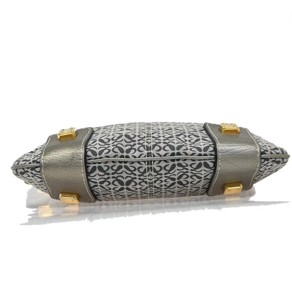 LOEWE Logo New Road Crossbody Shoulder Bag Canvas Leather Gray GHW 30KB767 - Picture 7 of 16